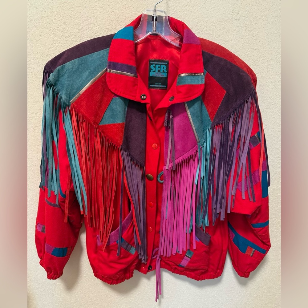 Women's Swede Multicolor Fringe Jacket